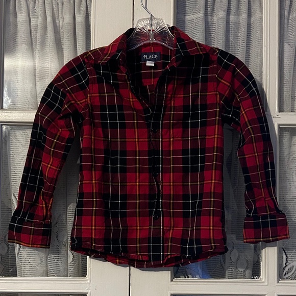 Boys Children’s Place Flannel Long Sleeved Shirt Button Down Collared - Picture 1 of 3